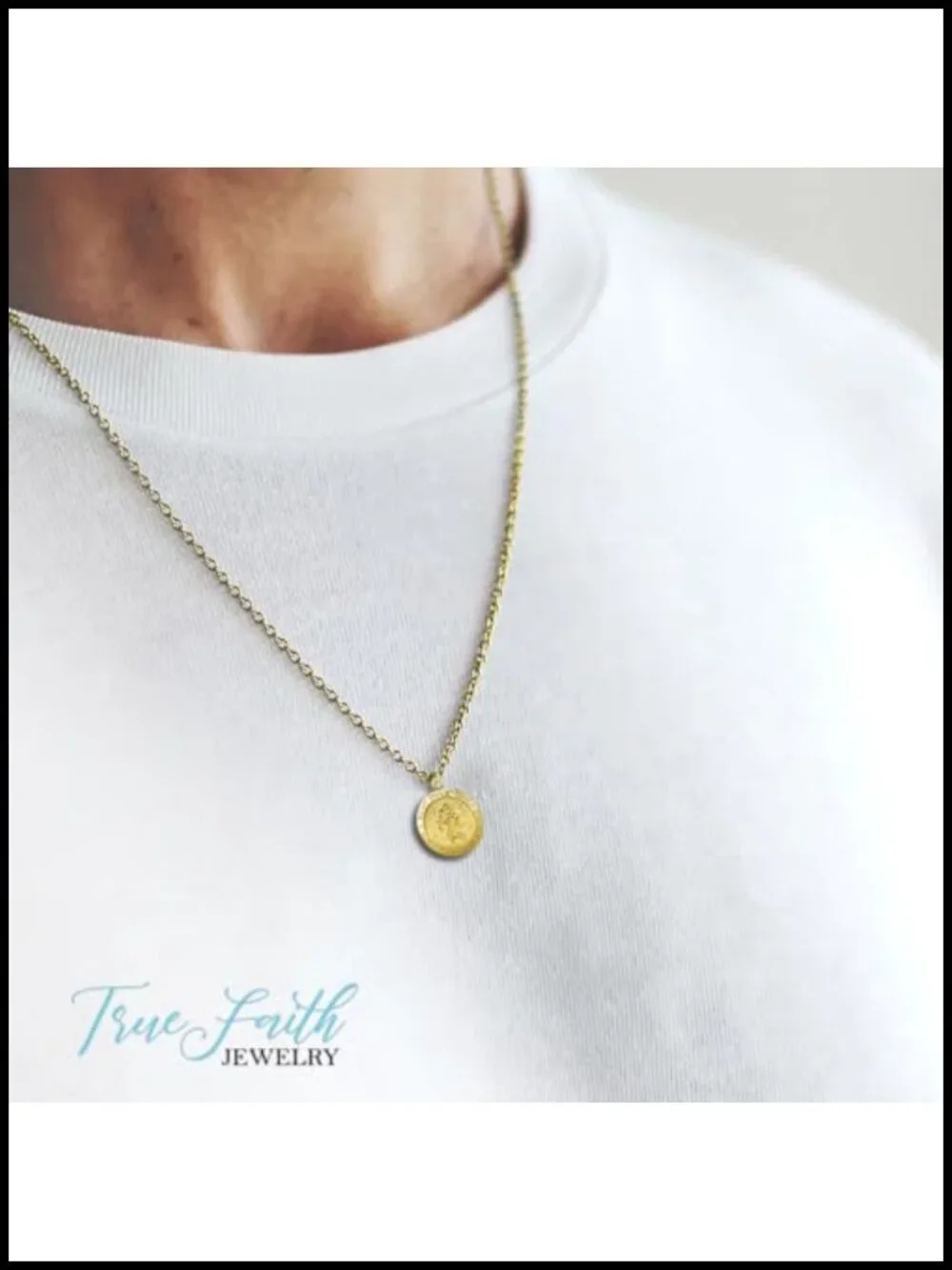 Sterling Silver Saint Christopher Medal Gold-Plated Pendant Necklace, 20 Inch
